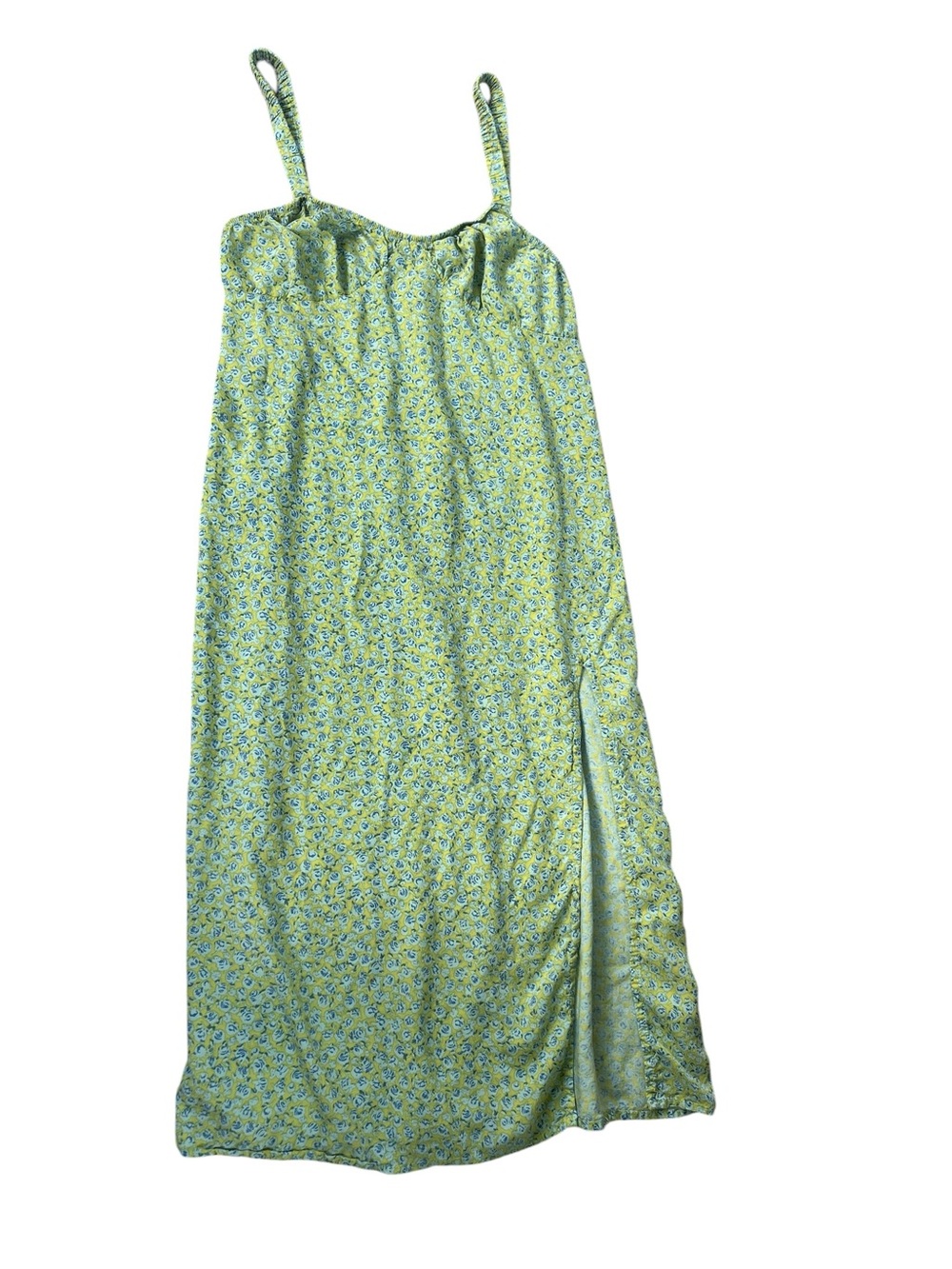 Motel Rocks Lime Green Floral Midi Slip Dress